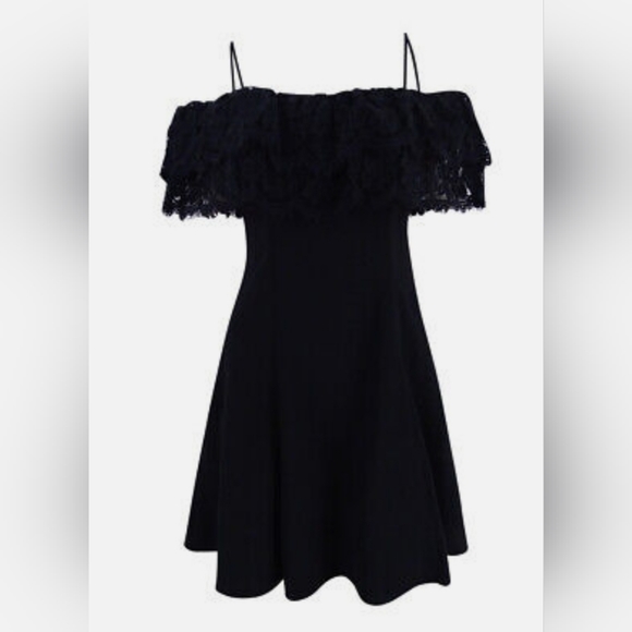 Betsy & Adam Women's Lace-Trim Off-The-Shoulder Dress 10, NWT - Picture 3 of 4